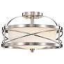 5_Nuvo Lighting Ginger 14" Wide Brushed Nickel Drum Ceiling Light more views