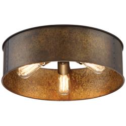Nuvo Lighting Kettle 17&quot; Wide Weathered Brass 3-Light Ceiling Light
