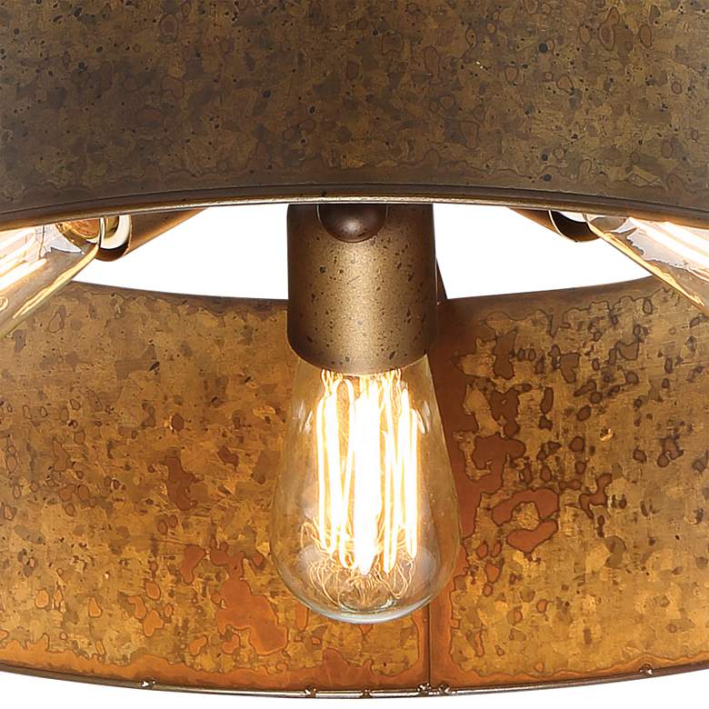Image 4 Nuvo Lighting Kettle 17" Wide Weathered Brass 3-Light Ceiling Light more views
