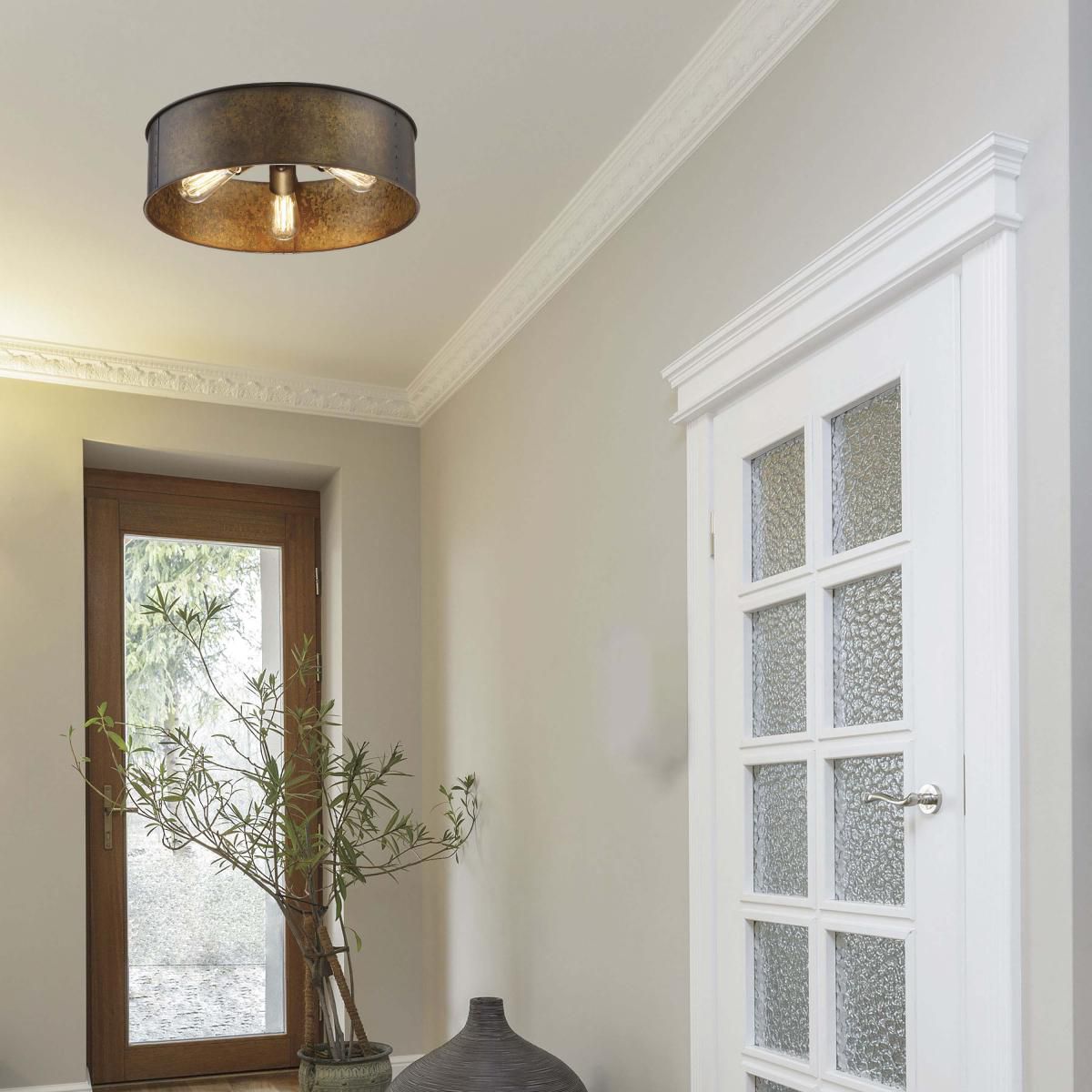 Nuvo Lighting Kettle 17" Wide Weathered Brass 3-Light Ceiling Light