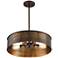 Nuvo Lighting Kettle 20" Wide 4-Light Weathered Brass Drum Pendant