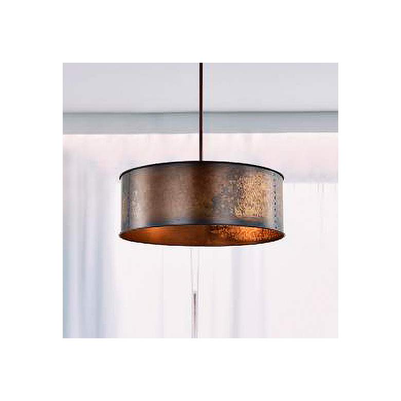 Image 2 Nuvo Lighting Kettle 20" Wide 4-Light Weathered Brass Drum Pendant