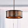 2_Nuvo Lighting Kettle 20" Wide 4-Light Weathered Brass Drum Pendant