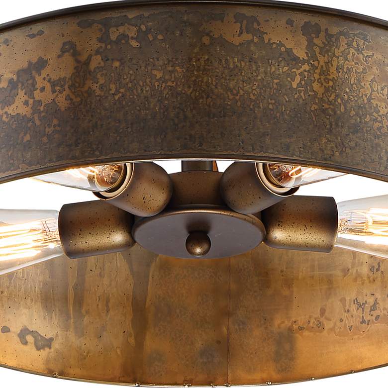 Image 4 Nuvo Lighting Kettle 20" Wide 4-Light Weathered Brass Drum Pendant more views