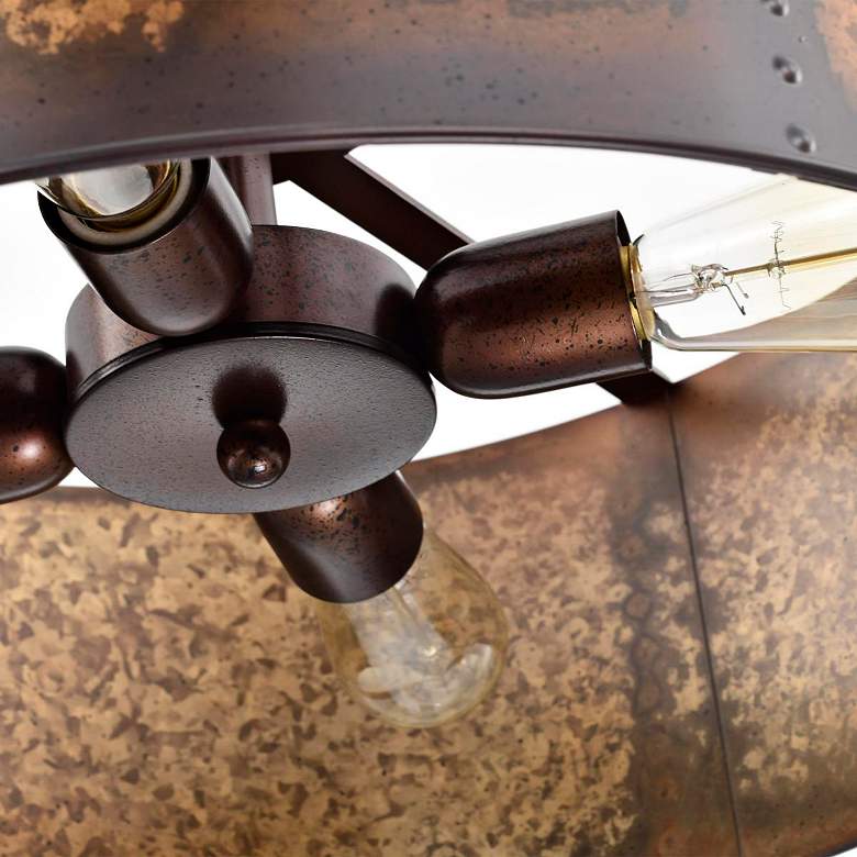 Image 6 Nuvo Lighting Kettle 20" Wide 4-Light Weathered Brass Drum Pendant more views
