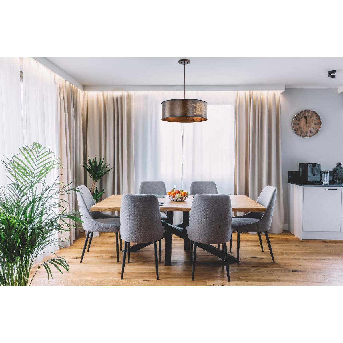 Nuvo Lighting Kettle 20" Wide 4-Light Weathered Brass Drum Pendant in scene