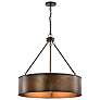 3_Nuvo Lighting Kettle 30" 5-Light Weathered Brass Rustic Drum Pendant more views