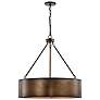 5_Nuvo Lighting Kettle 30" 5-Light Weathered Brass Rustic Drum Pendant more views