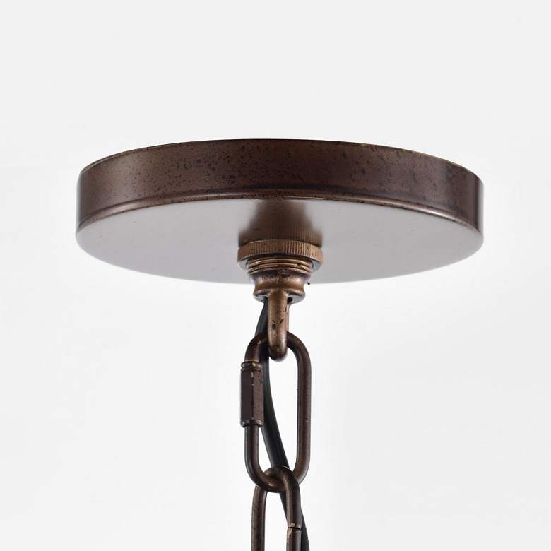 Image 6 Nuvo Lighting Kettle 30" 5-Light Weathered Brass Rustic Drum Pendant more views