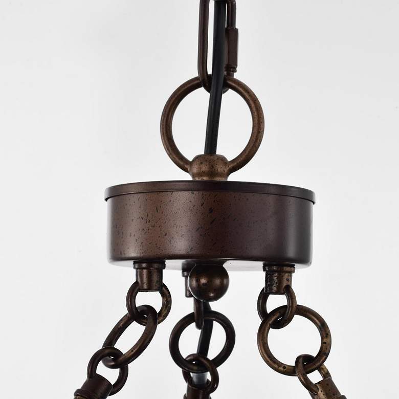 Image 7 Nuvo Lighting Kettle 30" 5-Light Weathered Brass Rustic Drum Pendant more views