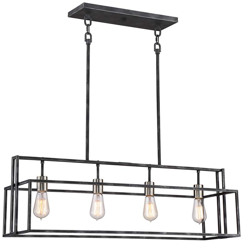 Image 2 Nuvo Lighting Lake 36" Black and Brushed Nickel Linear Pendant Light