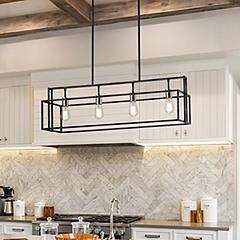 Image Nuvo Lighting Lake 36" Black and Brushed Nickel Linear Pendant Light