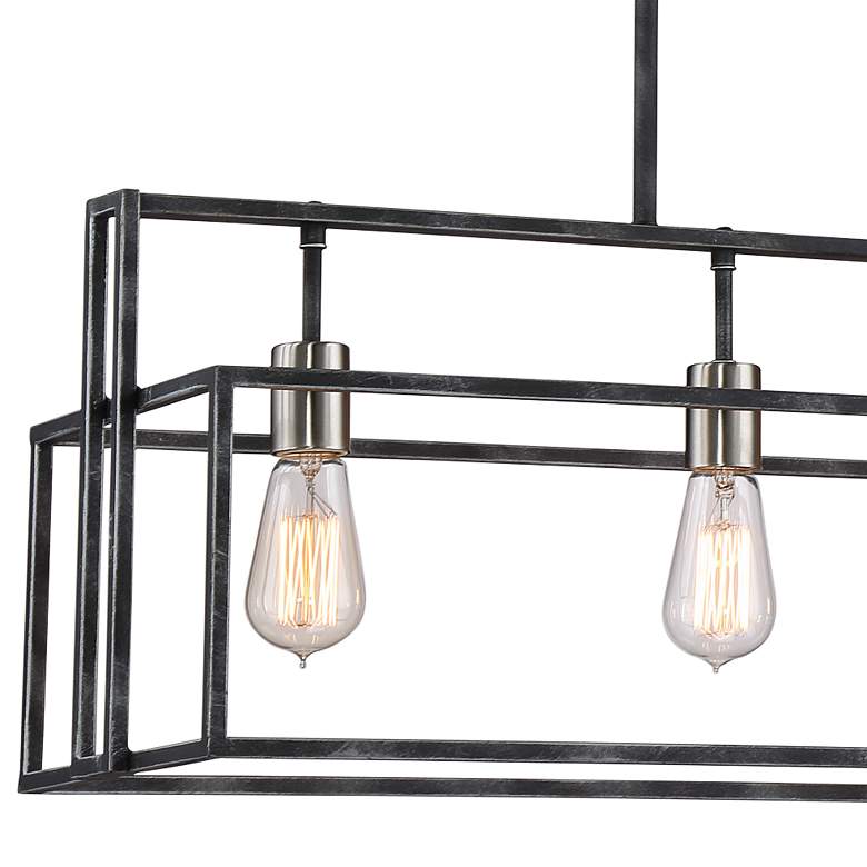 Image 3 Nuvo Lighting Lake 36 inch Black and Brushed Nickel Linear Pendant Light more views