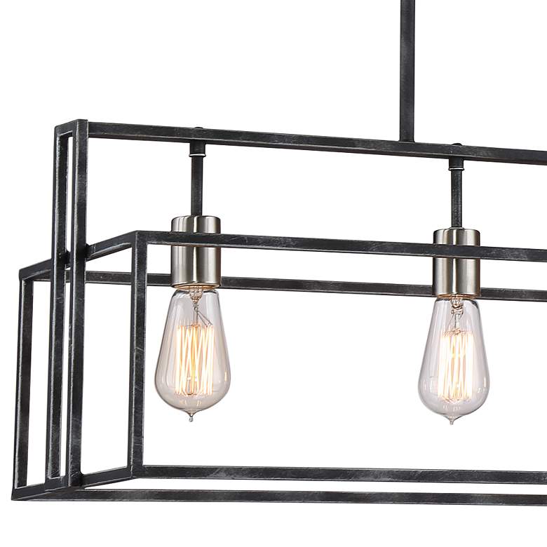 Image 3 Nuvo Lighting Lake 36" Black and Brushed Nickel Linear Pendant Light more views
