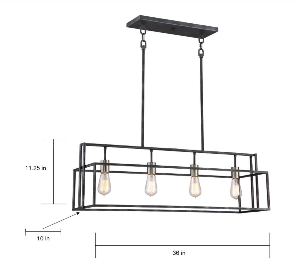 Image 6 Nuvo Lighting Lake 36" Black and Brushed Nickel Linear Pendant Light more views