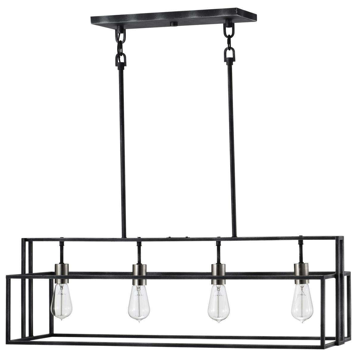 Nuvo Lighting Lake 36" Black and Brushed Nickel Linear Pendant Light