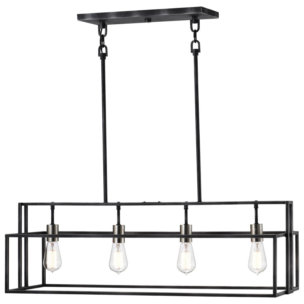 Nuvo Lighting Lake 36" Black and Brushed Nickel Linear Pendant Light