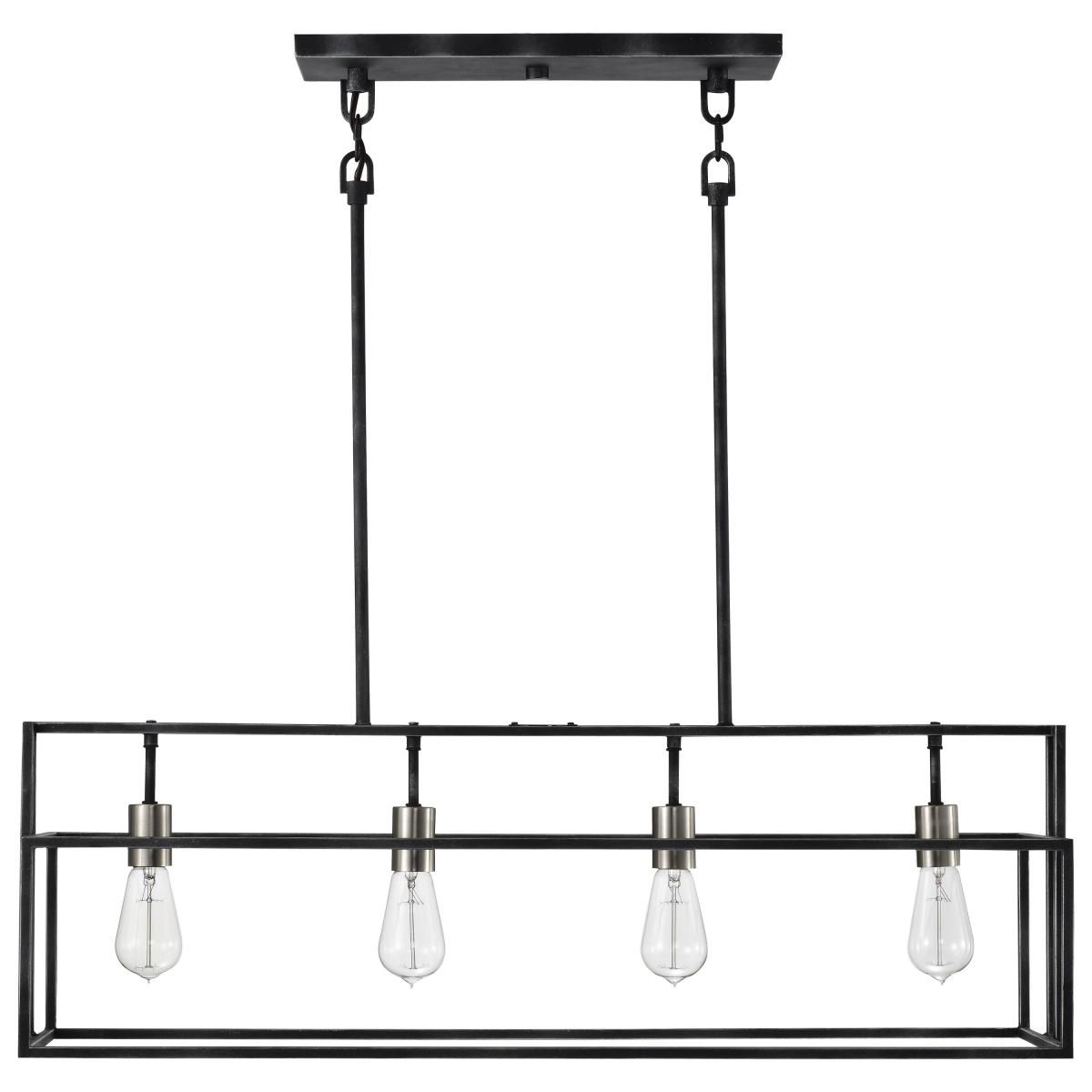 Nuvo Lighting Lake 36" Black and Brushed Nickel Linear Pendant Light