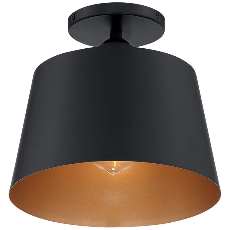 Image 2 Nuvo Lighting Motif 10" Wide Modern Black and Gold Ceiling Light