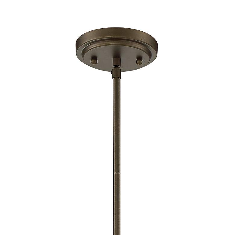 Image 4 Nuvo Lighting Senaca 22" Bronze and Almond Fabric Pendant Light more views