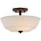 Nuvo Lighting Willow 13" Wide Brown Metal White Glass Ceiling Light