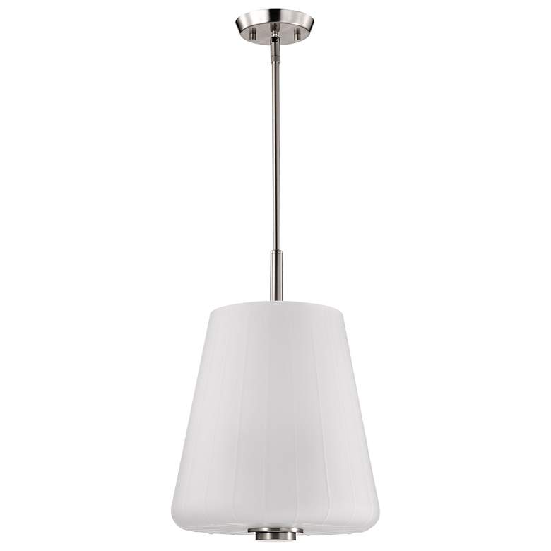 Image 3 Nuvo Lune 12" Wide Brushed Nickel 3 Light Pendant more views