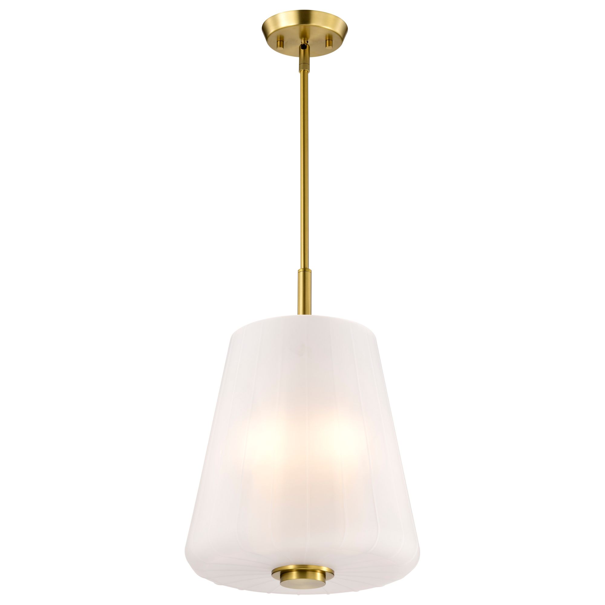 Image 2 Nuvo Lune 12" Wide Vintage Brass 3 Light Pendant more views