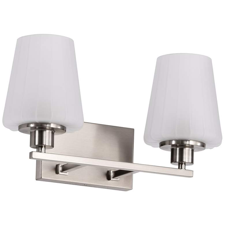 Image 1 Nuvo Lune 16" Wide Brushed Nickel 2 Light Vanity
