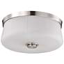1_Nuvo Lune 16" Wide Brushed Nickel 3 Light Flush Mount