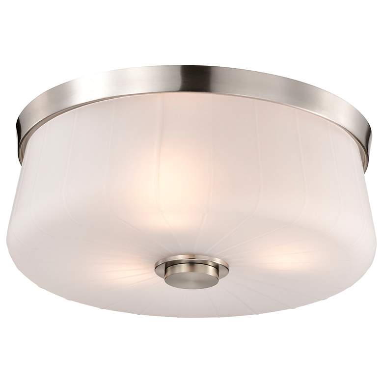 Image 2 Nuvo Lune 16" Wide Brushed Nickel 3 Light Flush Mount more views