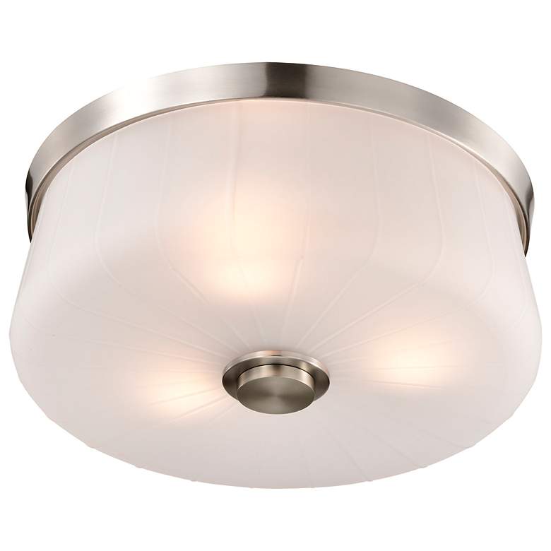 Image 4 Nuvo Lune 16" Wide Brushed Nickel 3 Light Flush Mount more views