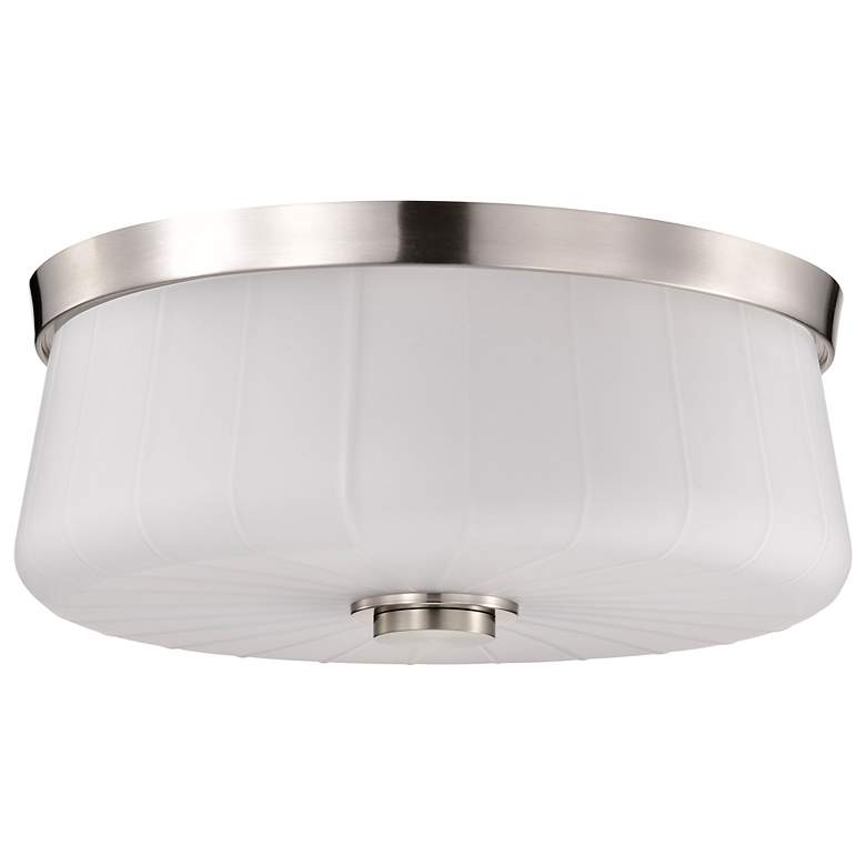 Image 5 Nuvo Lune 16" Wide Brushed Nickel 3 Light Flush Mount more views
