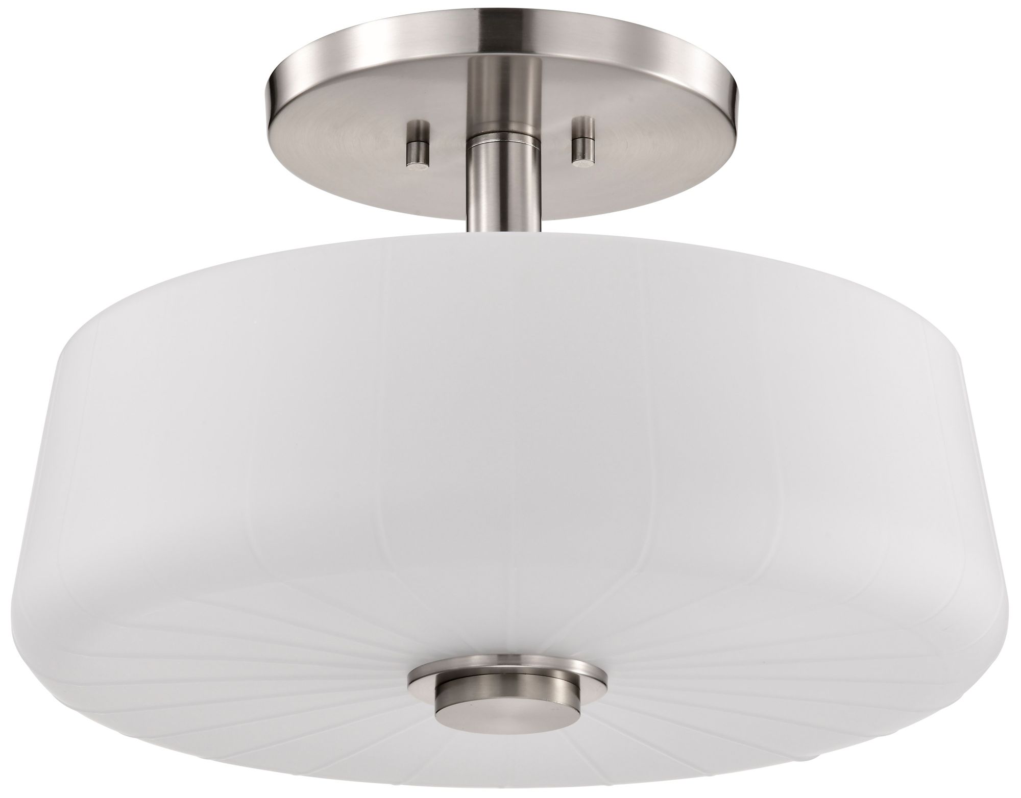 Nuvo Lune 16" Wide Brushed Nickel 3 Light Semi-Flush