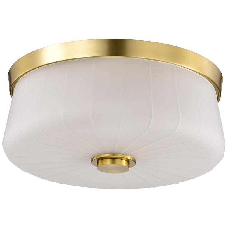 Image 1 Nuvo Lune 16" Wide Vintage Brass 3 Light Flush Mount