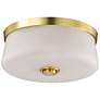 1_Nuvo Lune 16" Wide Vintage Brass 3 Light Flush Mount