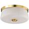 Nuvo Lune 16" Wide Vintage Brass 3 Light Flush Mount