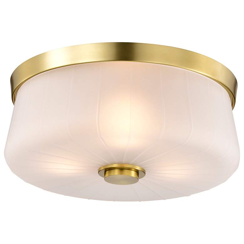 Image 2 Nuvo Lune 16" Wide Vintage Brass 3 Light Flush Mount more views