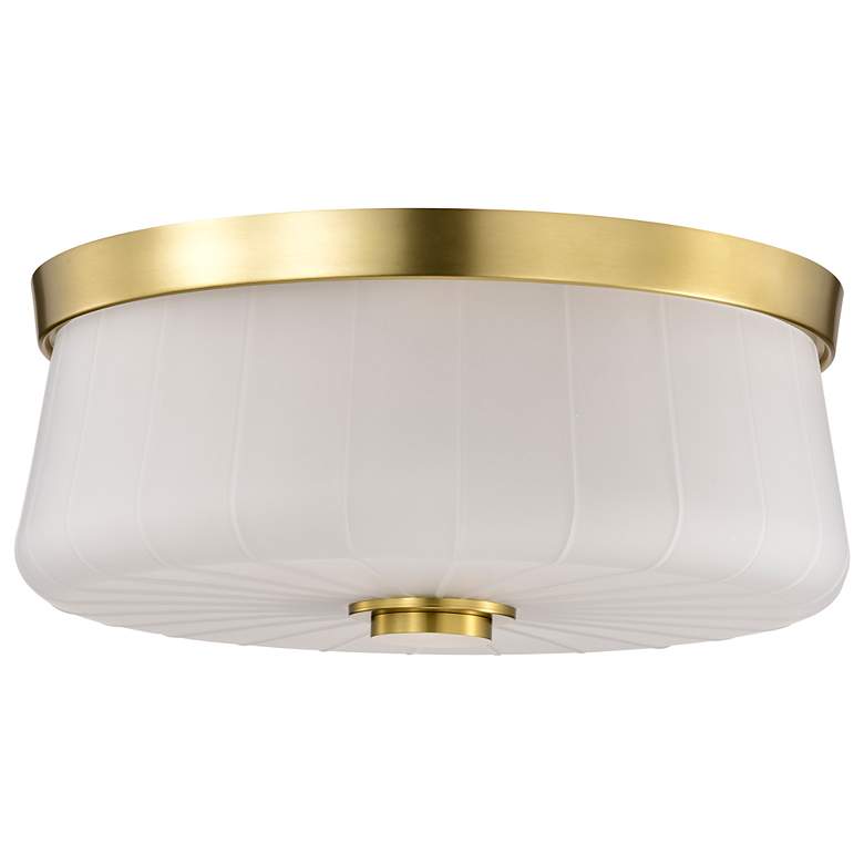 Image 3 Nuvo Lune 16" Wide Vintage Brass 3 Light Flush Mount more views