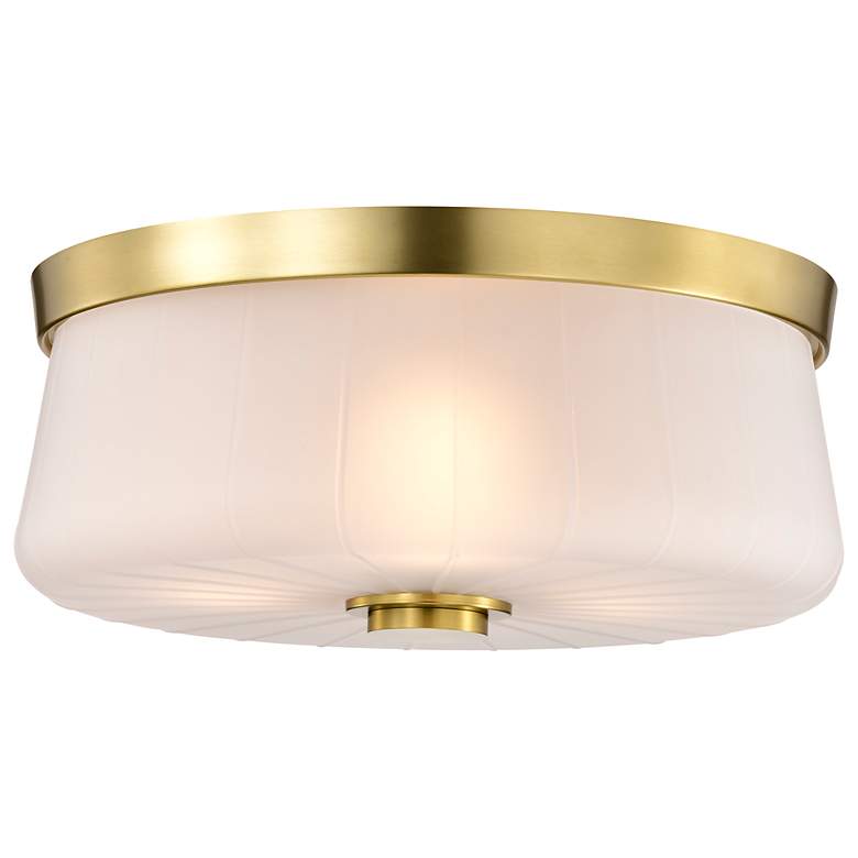 Image 4 Nuvo Lune 16" Wide Vintage Brass 3 Light Flush Mount more views