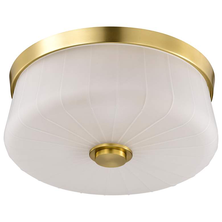 Image 5 Nuvo Lune 16" Wide Vintage Brass 3 Light Flush Mount more views