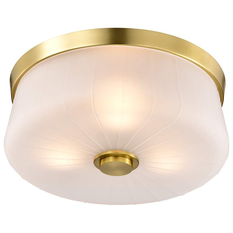 Image 6 Nuvo Lune 16" Wide Vintage Brass 3 Light Flush Mount more views
