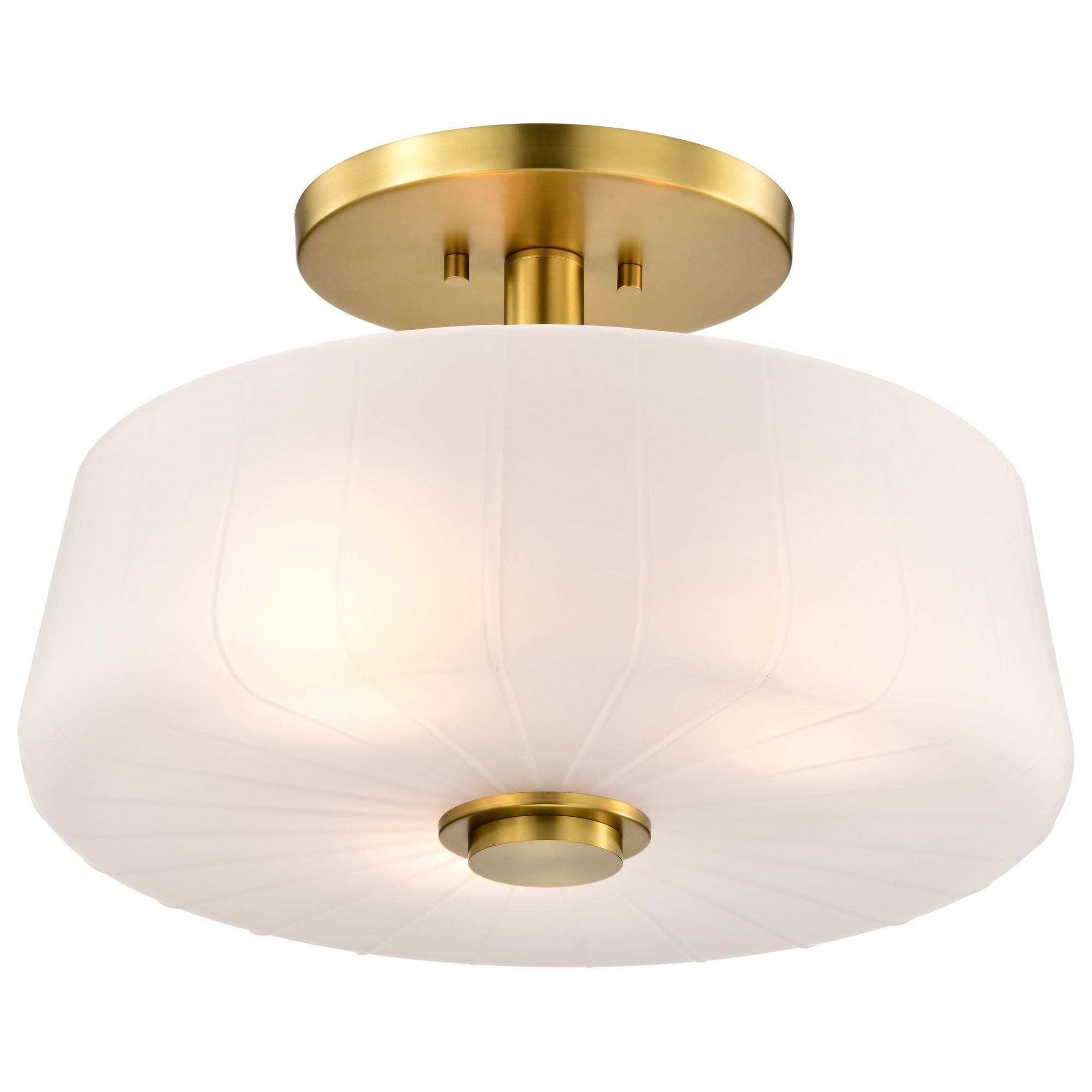 Image 2 Nuvo Lune 16" Wide Vintage Brass 3 Light Semi-Flush more views