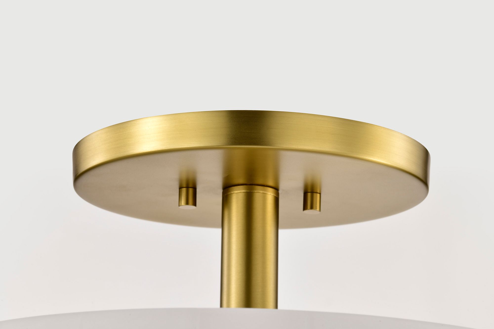 Nuvo Lune 16" Wide Vintage Brass 3 Light Semi-Flush