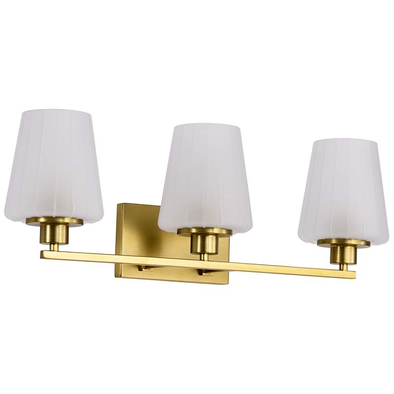 Image 1 Nuvo Lune 24" Wide Vintage Brass 3 Light Vanity