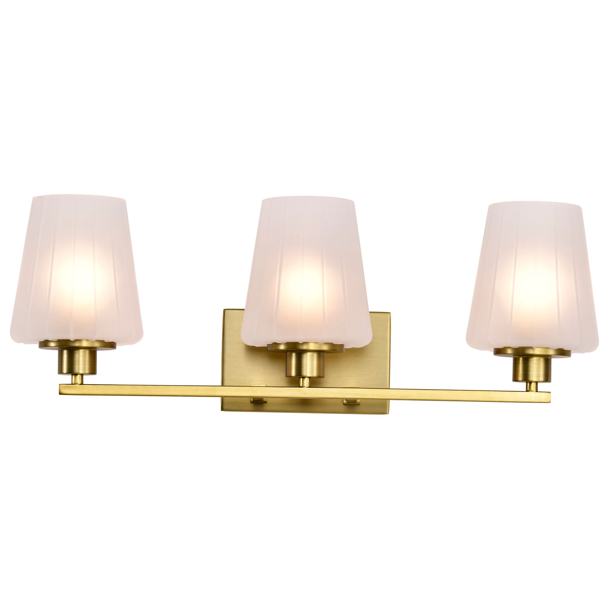 Nuvo Lune 24" Wide Vintage Brass 3 Light Vanity