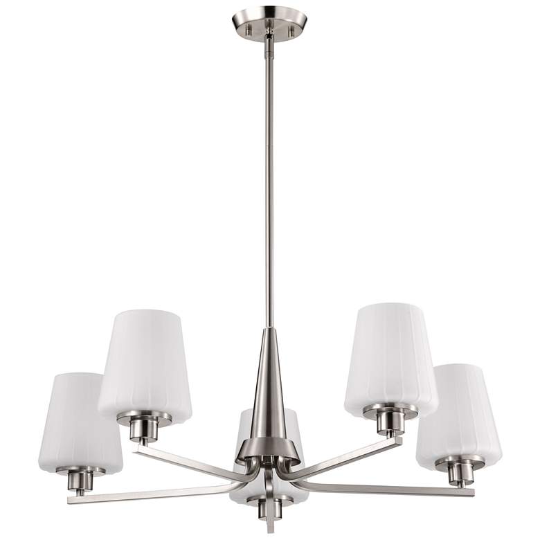 Image 1 Nuvo Lune 30" Wide Brushed Nickel 5 Light Chandelier