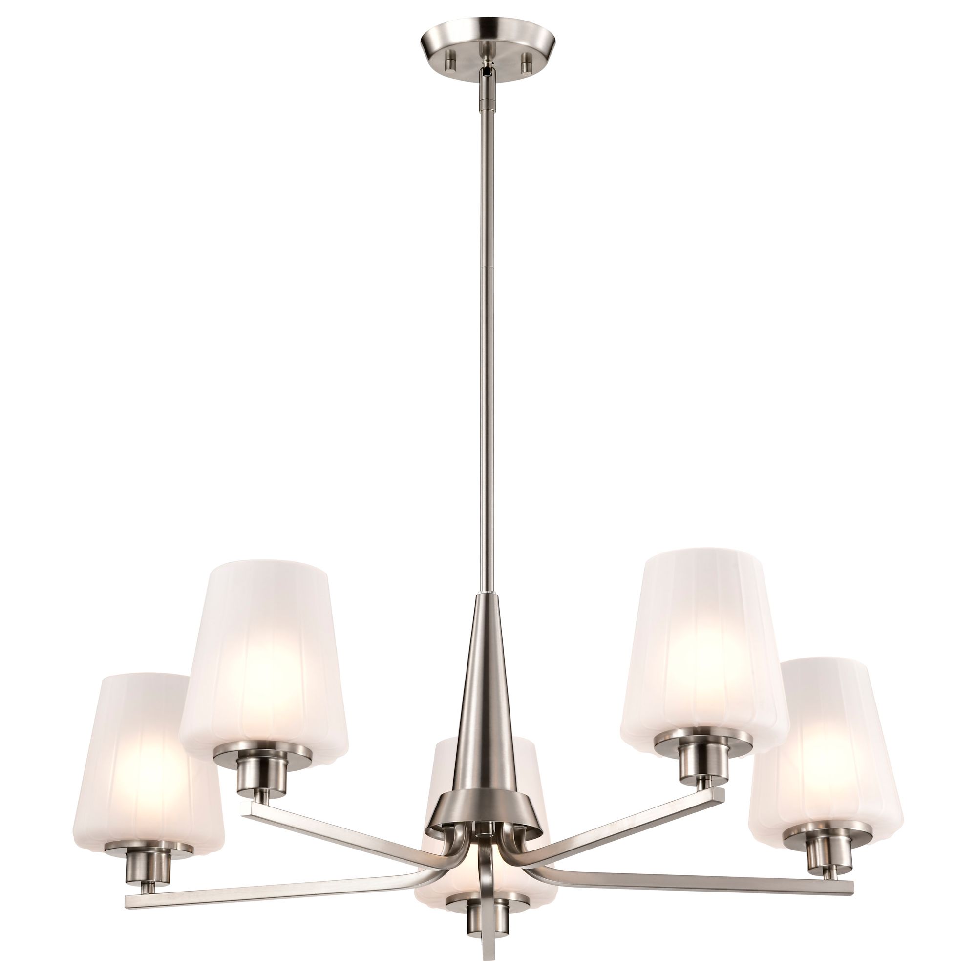 Image 2 Nuvo Lune 30" Wide Brushed Nickel 5 Light Chandelier more views
