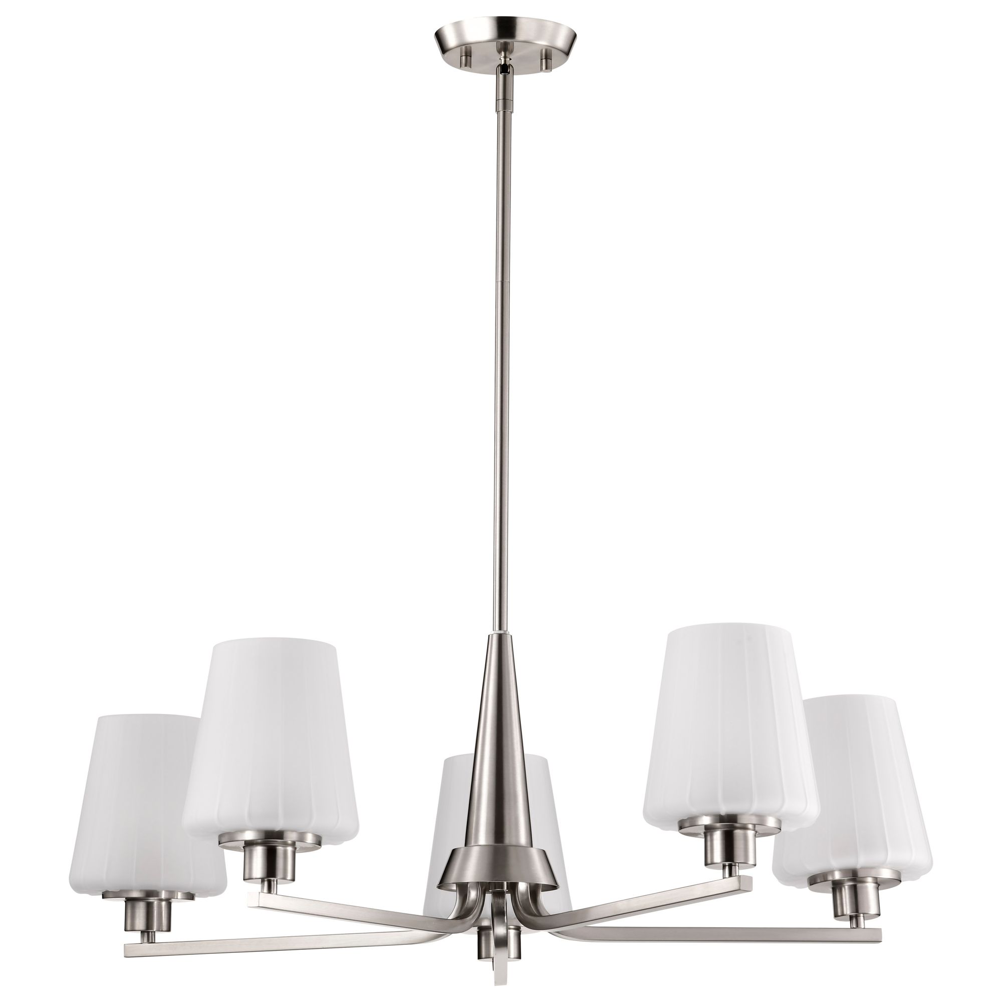 Image 3 Nuvo Lune 30" Wide Brushed Nickel 5 Light Chandelier more views