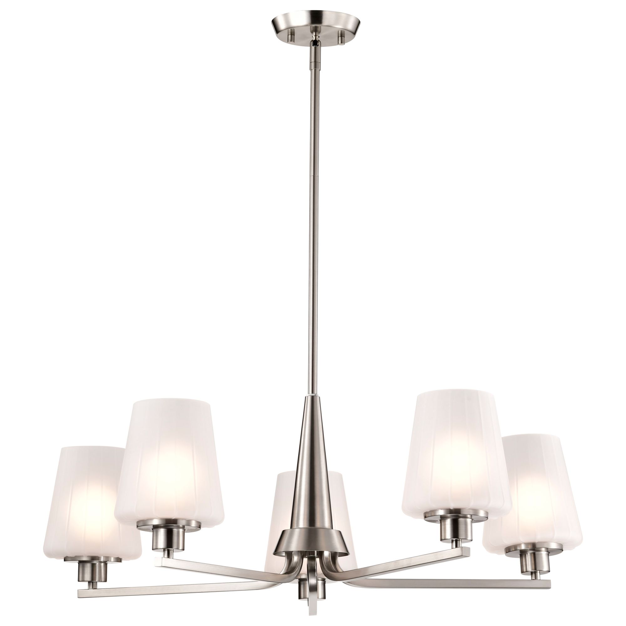Image 4 Nuvo Lune 30" Wide Brushed Nickel 5 Light Chandelier more views