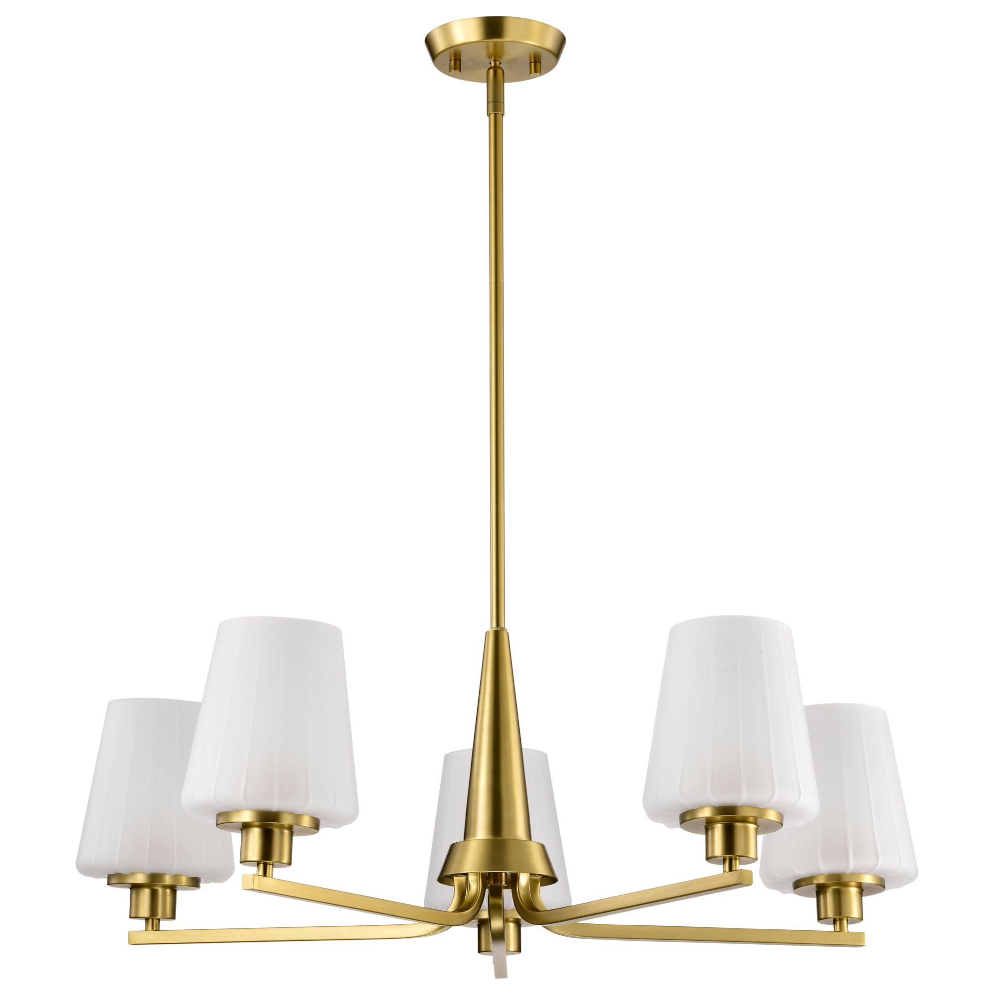 Image 3 Nuvo Lune 30" Wide Vintage Brass 5 Light Chandelier more views